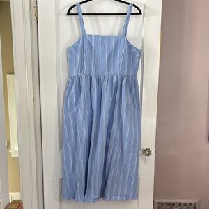 A New Day Light Blue Striped Midi Dress